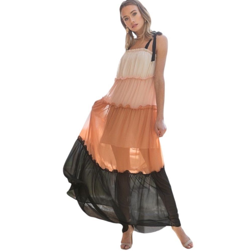 Anthropologie Fanco Tiered Color-block Dress
